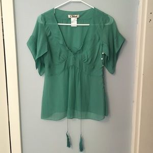 Silk Chloe See-Through Blouse